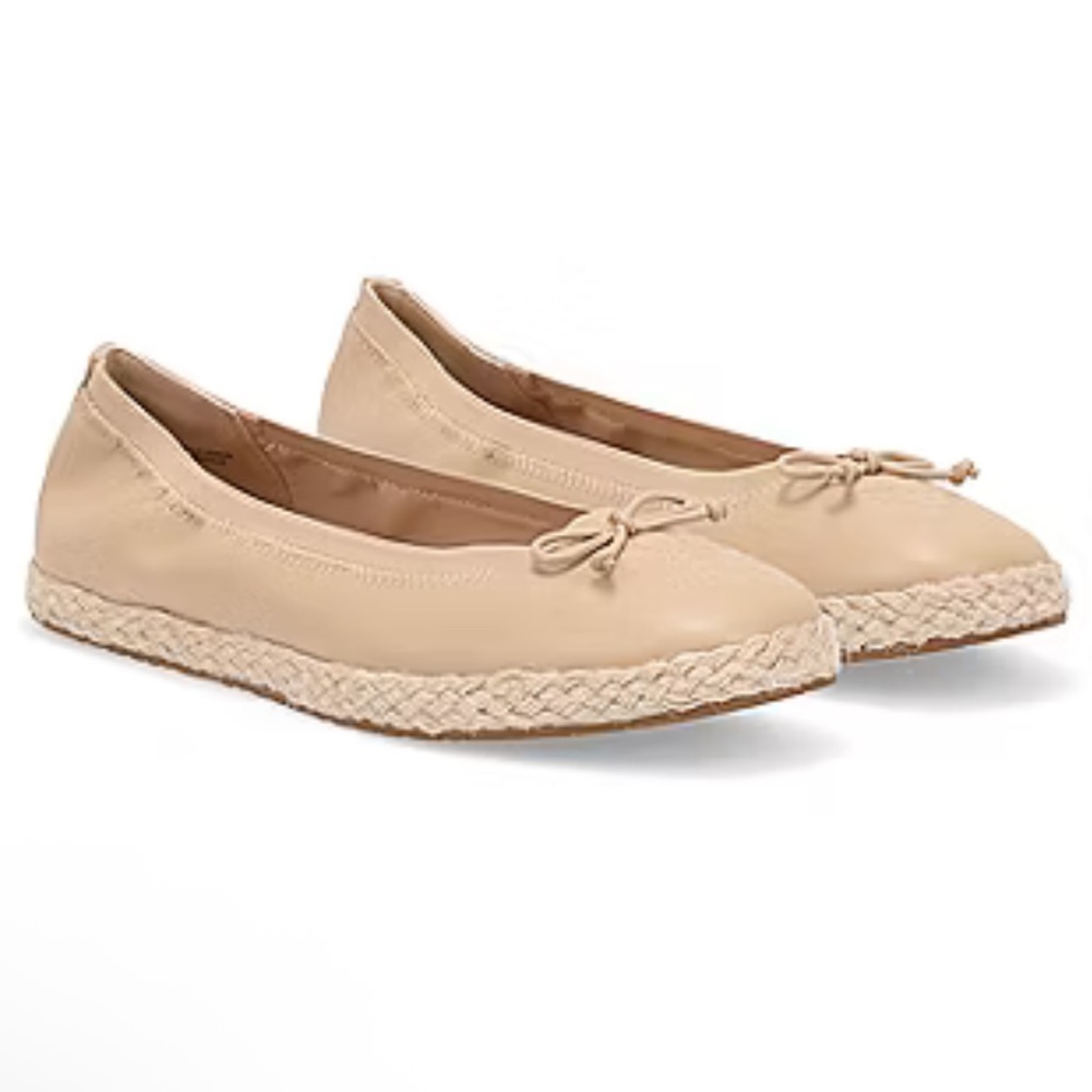 Frye &Co Womens Espadrille Ballet Flats Slip On Tan Beige New Neutral Minimalist
